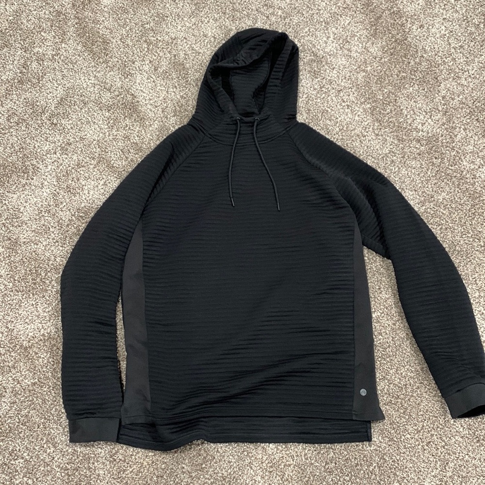 Black Apana Hoodie - Ribbed texture